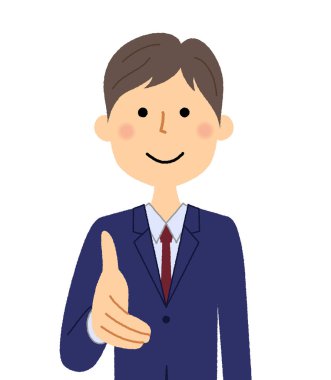 İşadamı, Shake eller/illüstrasyon el sıkışan genç işadamı.