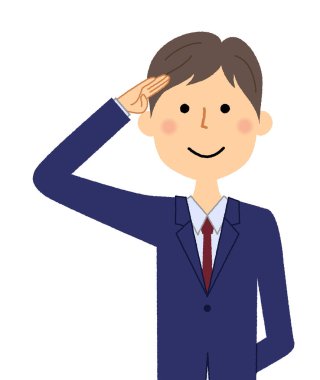 Businessman, Salute/It is an illustration of a businessman who salutes.