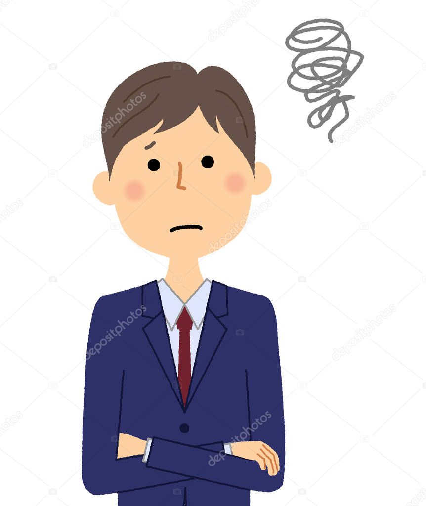 Businessman,Be worried/An illustration of the businessman who would be a problem.
