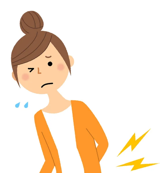 Young woman,mama, Backache/It is a young woman of backache. — Stock Illustration Young Woman Mama Backache Young Woman Backache Royalty Free Stock Illustrations