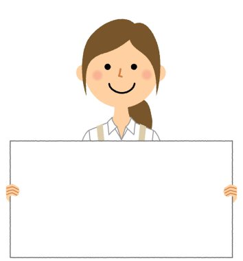 Giyen kadın önlük, beyaz tahta / bir kadın apronda bir beyaz tahta ile gösteren bir örnek bulunmaktadır.