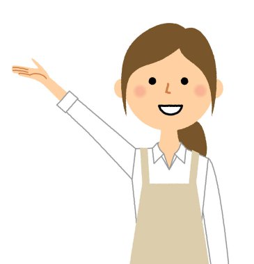 Giyen kadın önlüklü, açıklama / bir önlük giyen bir kadın tarafından destekli bir örnektir.