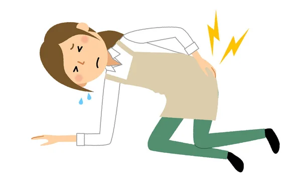 Woman wearing apron, Backache/A woman wearing an apron is an illustration that will become backache. — Stock Illustration Woman Wearing Apron Backache Woman Wearing Apron Illustration Become Backache Stock Illustration