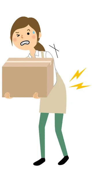 Woman wearing apron, Lumbago/A woman wearing an apron is an illustration that will become backache. — Stock Illustration Woman Wearing Apron Lumbago Woman Wearing Apron Illustration Become Backache Royalty Free Stock Vectors