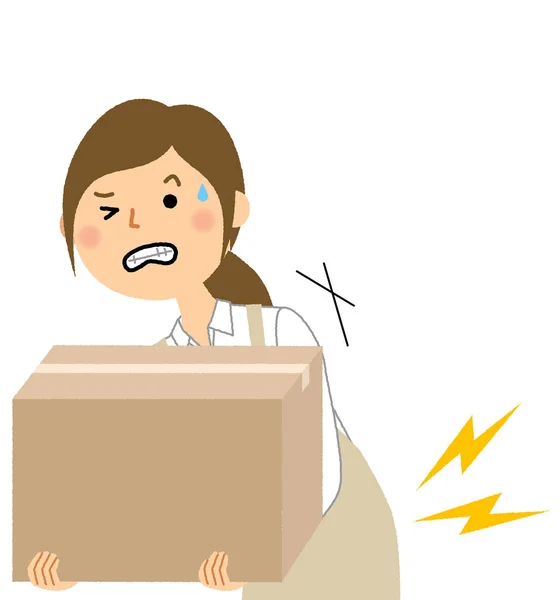 Woman wearing apron, Lumbago/A woman wearing an apron is an illustration that will become backache. — Stock Illustration Woman Wearing Apron Lumbago Woman Wearing Apron Illustration Become Backache Stock Vector