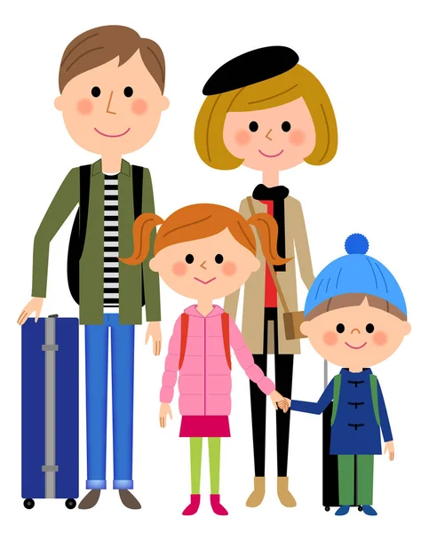 Familie Uitgaan Illustratie Van Een Familie Uit Gaan — Stockvector