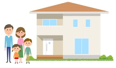 Ev ve ev ve üç nesil aile, Aile/çizim.
