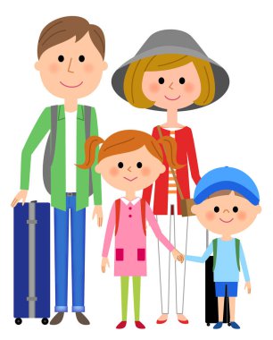Aile, dışarı / dışarı çıkmak bir aile resmi.