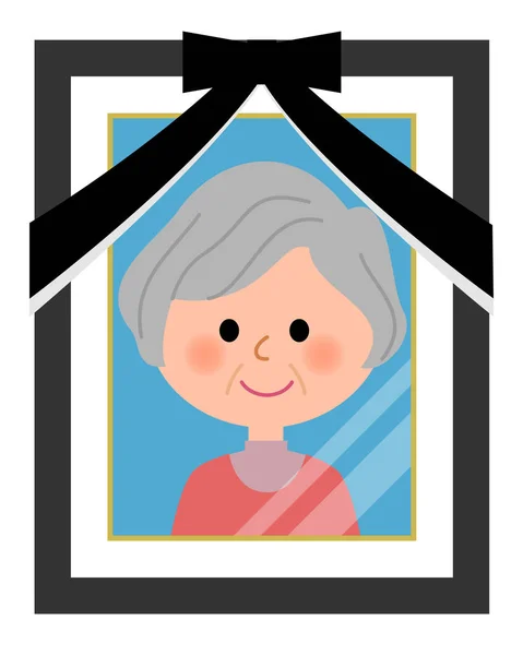Porträtt Det Illustration Ett Fotografi Den Äldre Kvinnans Porträttfotografi — Stock vektor
