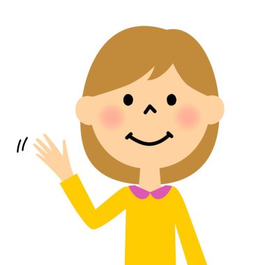 Onun el/illüstrasyon bir el sallayarak bir kızın dalgalar kız.