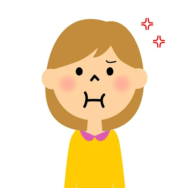 Θυμωμένος Κορίτσι Εικονογράφηση Του Κορίτσι Που Παίρνει Θυμωμένος — Διανυσματικό Αρχείο
