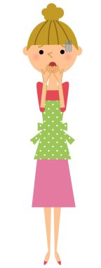 Soluk/bir illüstrasyon kadın kim soluk döner önlük dönüşen önlük erkek.