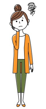 - Genç kadın, anne, rahatsız ol. - Sorunlu bir genç kadının çizimi..