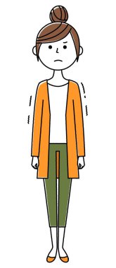 Genç kadın, anne, ne yazık ki. Pişman olan genç bir kadının resmi..