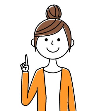 Genç kadın, anne, parmak işareti / Parmağın ucunda duran genç bir kadının resmi..