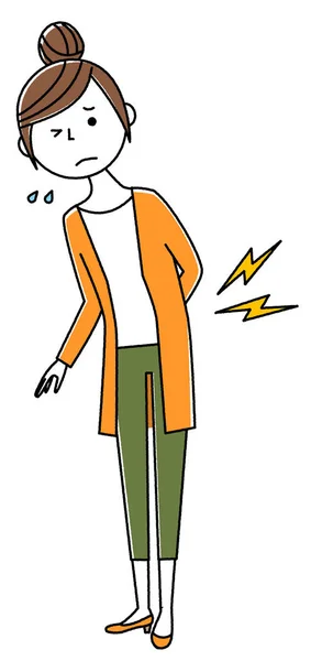 Young woman,mama, Backache/It is a young woman of backache. — Stock Illustration Young Woman Mama Backache Young Woman Backache Vector Graphics