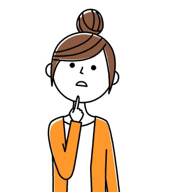 Genç bir kadın, anne, bunu düşünen genç bir kadının canlandırması..