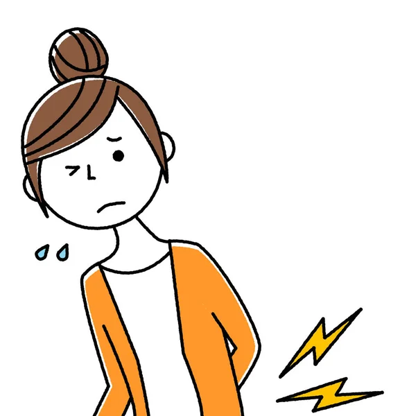 Young woman,mama, Backache/It is a young woman of backache. — Stock Illustration Young Woman Mama Backache Young Woman Backache Vector Graphics