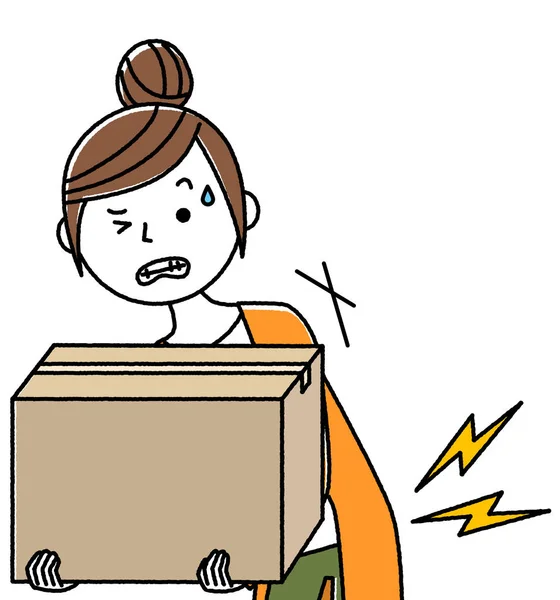 Young woman, mama, Lumbago/Illustration of a young woman who hurt her back. — Stock Illustration Young Woman Mama Lumbago Illustration Young Woman Who Hurt Her Royalty Free Stock Vectors