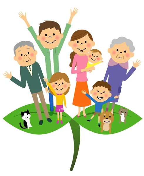 Hoja Joven Familia Una Hoja Joven Una Imagen Una Familia — Vector de stock