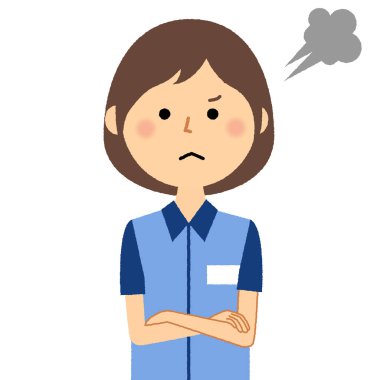 Kadın memur, öfke / An çizimde bir öfkeli kadın katip.