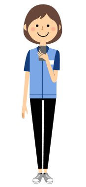 Kadın memur, akıllı telefon / akıllı telefon çalışır bir kadın katip bir örnektir.