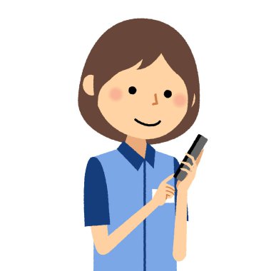 Kadın memur, akıllı telefon / akıllı telefon çalışır bir kadın katip bir örnektir.