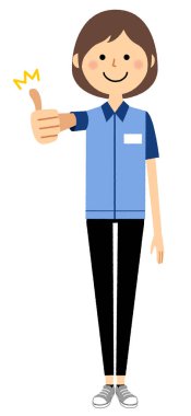 Female clerk,Thumbs up/It is an illustration of a female clerk who makes a thumbs up. clipart