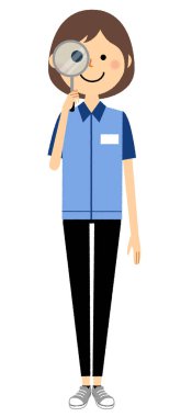 Kadın memur, cam büyütme / büyüteçle izlemek kadın memur bir örnektir.