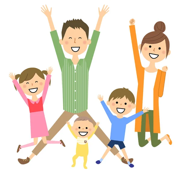 Family Jump Illustration Family Jump — Stock Vector