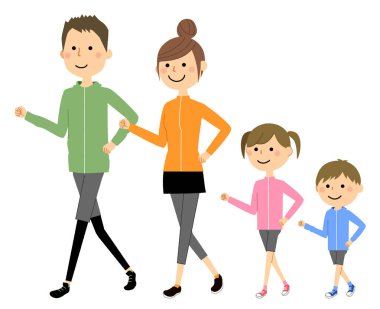 Yürüyen aile/Bu bir aile yürüyüş bir örnektir.