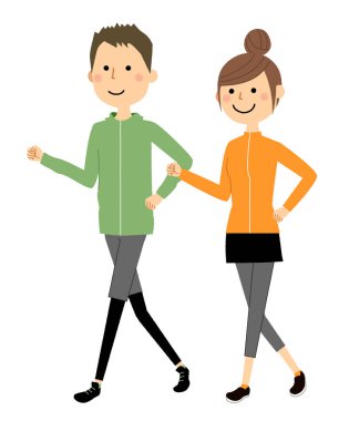 Genç çift, yürüyüş / giren genç bir çift bir örnektir.