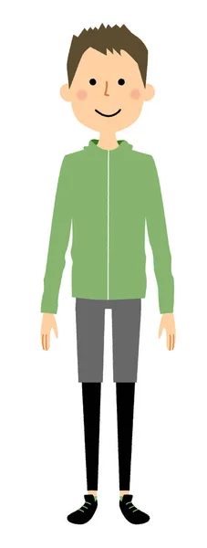 Young Man Sports Wear Illustration Young Man Wearing Sports Wear — Διανυσματικό Αρχείο