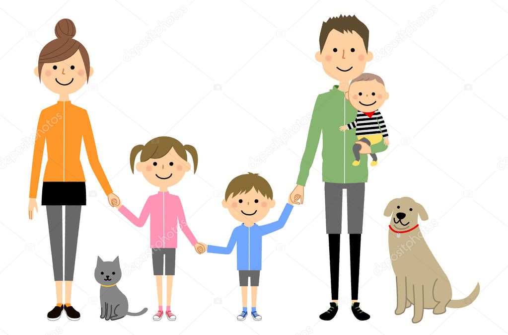 Hold hands,Family/Illustration of the family holding hands.