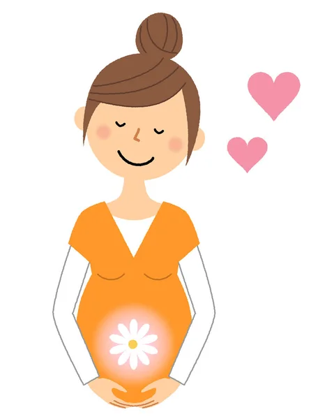 Zwangere Vrouw Geluk Het Een Illustratie Van Een Zwangere Vrouw — Stockvector