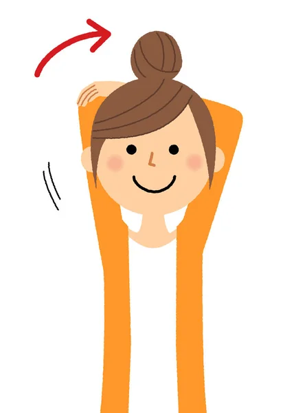 Young Woman Stretch Illustration Young Woman Doing Stretching — Stock Vector