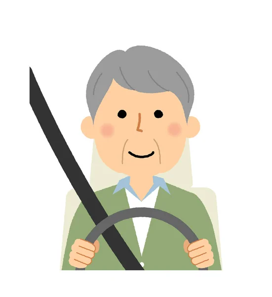 Starší Muž Řidič Ilustrace Kterou Starší Muž Řídí — Stockový vektor