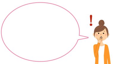 Genç kadın ile boş metin balon, balon / balon ilişkindir genç bir kadın.