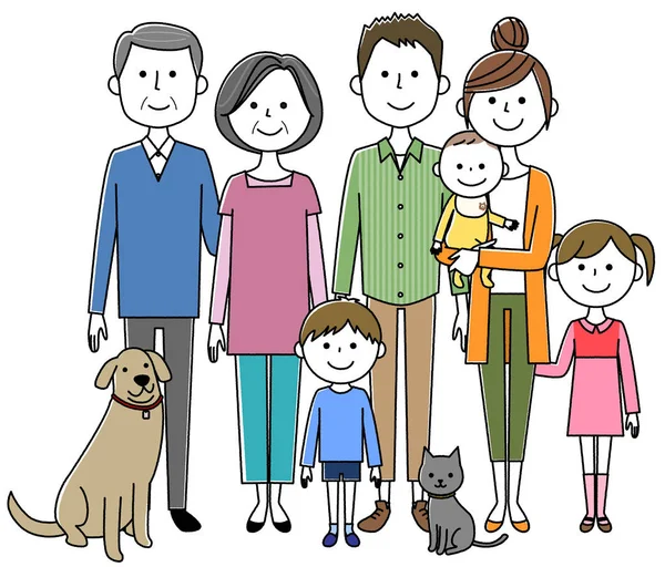 Dobrá Rodina Ilustrace Dobré Rodiny — Stockový vektor