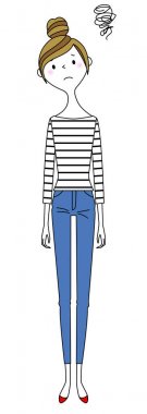 - Genç kadın, anne, rahatsız ol. - Sorunlu bir genç kadının çizimi..