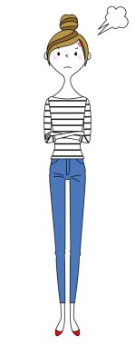 Genç kadın, anne, Öfke / Öfkeli genç bir kadının tasviri.