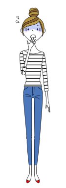 Genç bayan, anne, kaybolun. Tamamen kaybolmuş genç bir kadının resmi..