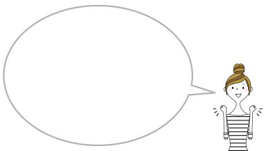 Genç kadın ile boş metin balon, balon / balon ilişkindir genç bir kadın.