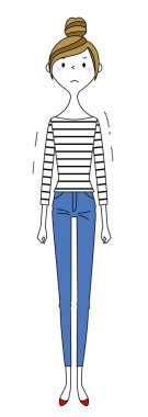 Genç kadın, anne, ne yazık ki. Pişman olan genç bir kadının resmi..