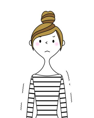 Genç kadın, anne, ne yazık ki. Pişman olan genç bir kadının resmi..