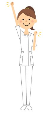 Hemşire,Zafer Duraklama / Bu bir hemşire Zafer poz yapıyor bir örnektir.