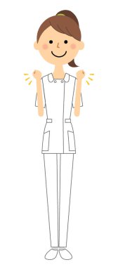 Hemşire,Zafer Duraklama / Bu bir hemşire Zafer poz yapıyor bir örnektir.