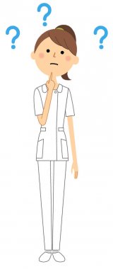 Hemşire,Soru/Bu merak eden bir hemşirenin bir illüstrasyonudur.