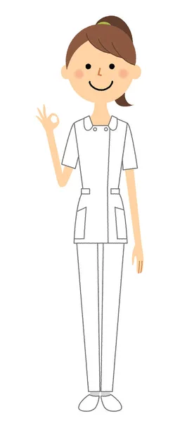 Sjuksköterska Det Illustration Sjuksköterska Som Undertecknar — Stock vektor