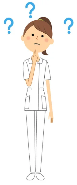 Enfermera Pregunta Una Ilustración Una Enfermera Que Pregunta — Archivo Imágenes Vectoriales